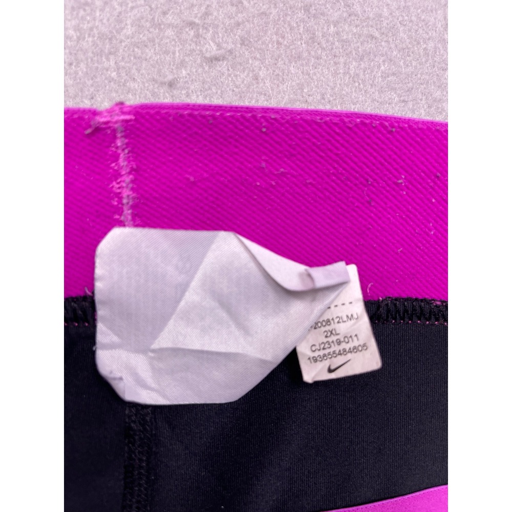 Nike Pro Shorts Polyester Spandex Black Pink 2XL Womens - Picture 3 of 5
